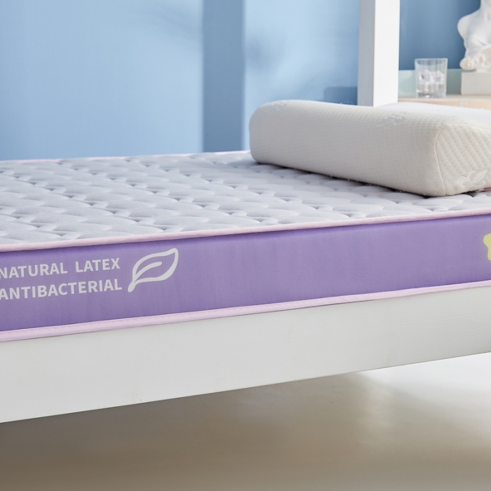 91家纺网 家纺一手货源 找家纺 迪乐妮 2023铂金棉记忆棉炫彩乳胶立体床垫 香芋紫-灰色