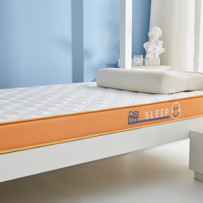 91家纺网 家纺一手货源 找家纺 迪乐妮 2023铂金棉记忆棉炫彩乳胶立体床垫 元气橙-白色