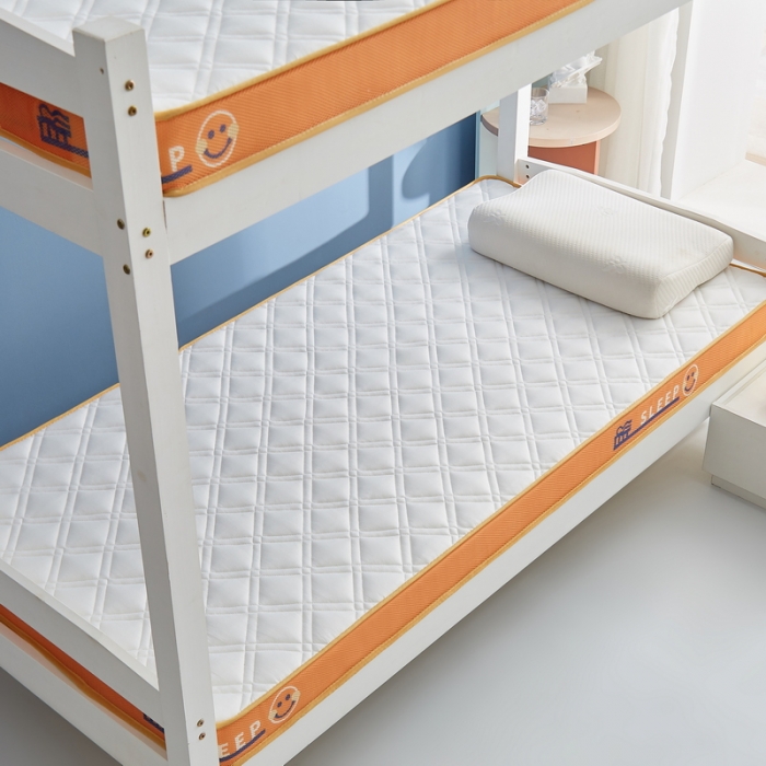 91家纺网 家纺一手货源 找家纺 迪乐妮 2023铂金棉记忆棉炫彩乳胶立体床垫 元气橙-白色