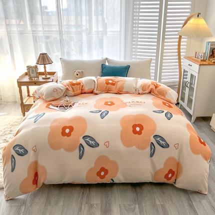 91家纺网 家纺一手货源 找家纺 爱上家居 2023新款牛奶绒保暖单被套 莫奈花园