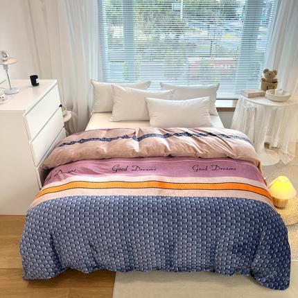 91家纺网 家纺一手货源 找家纺 爱上家居 2023新款牛奶绒保暖单被套 好梦