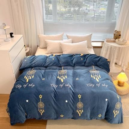 91家纺网 家纺一手货源 找家纺 爱上家居 2023新款牛奶绒保暖单被套 锦绣