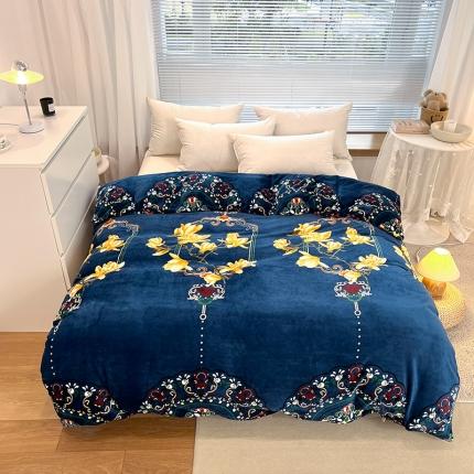 91家纺网 家纺一手货源 找家纺 爱上家居 2023新款牛奶绒保暖单被套 妮可