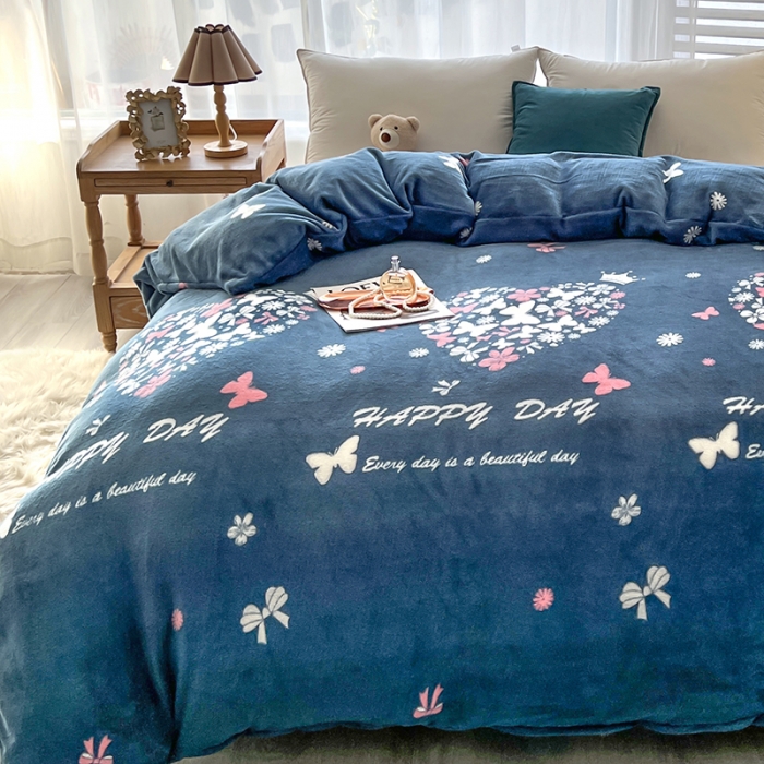 91家纺网 家纺一手货源 找家纺 爱上家居 2023新款牛奶绒保暖单被套 爱暮