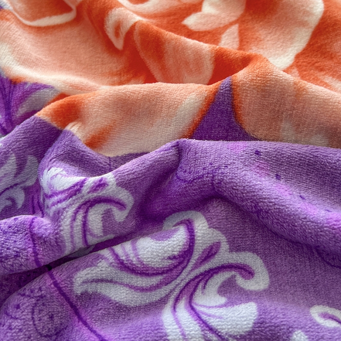 91家纺网 家纺一手货源 找家纺 爱上家居 2023新款牛奶绒保暖单被套 花影紫