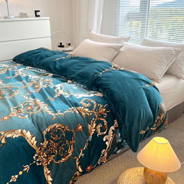 91家纺网 家纺一手货源 找家纺 爱上家居 2023新款牛奶绒保暖单被套 布莱