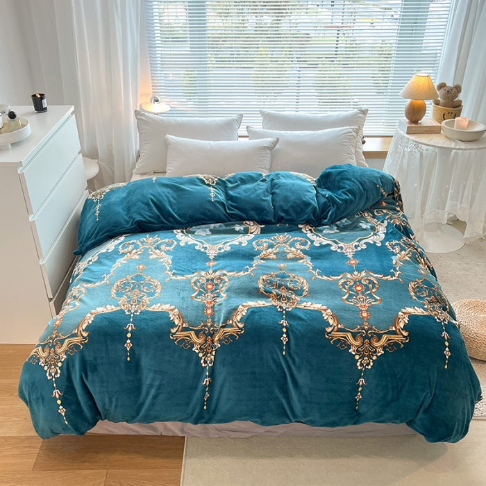 91家纺网 家纺一手货源 找家纺 爱上家居 2023新款牛奶绒保暖单被套 布莱