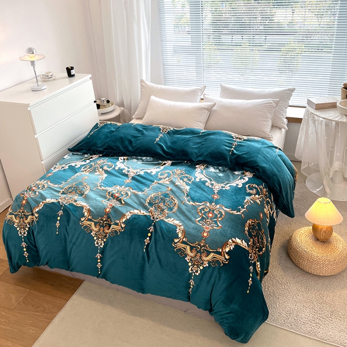 91家纺网 家纺一手货源 找家纺 爱上家居 2023新款牛奶绒保暖单被套 布莱