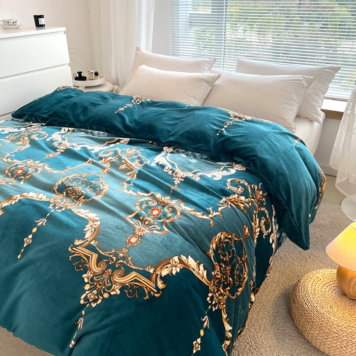 91家纺网 家纺一手货源 找家纺 爱上家居 2023新款牛奶绒保暖单被套 布莱