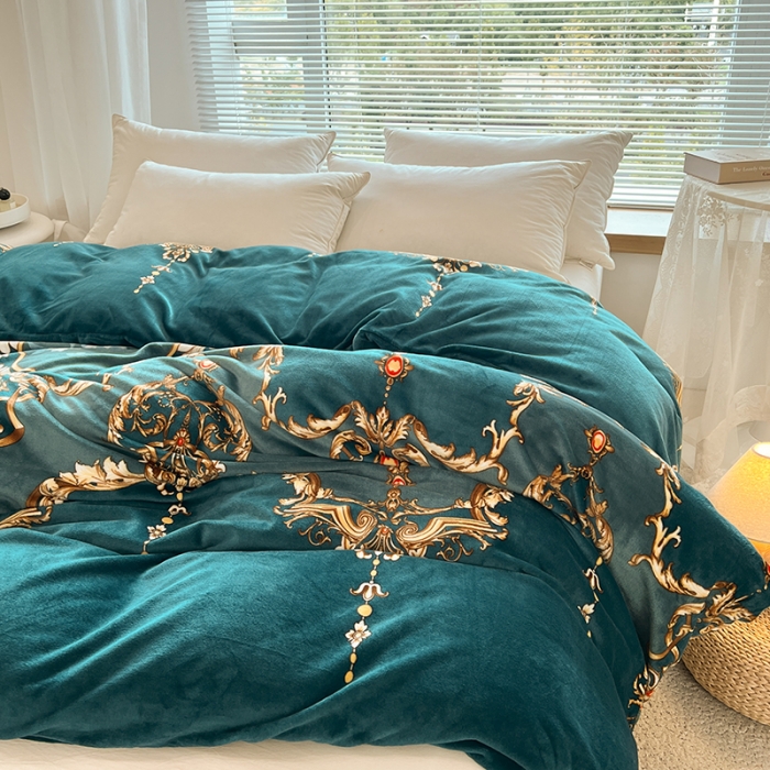 91家纺网 家纺一手货源 找家纺 爱上家居 2023新款牛奶绒保暖单被套 布莱