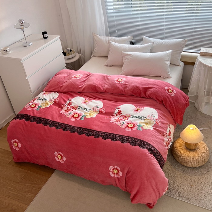 91家纺网 家纺一手货源 找家纺 爱上家居 2023新款牛奶绒保暖单被套 浮光