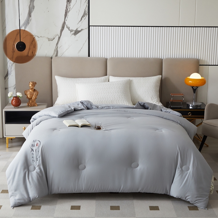 91家纺网 家纺一手货源 找家纺 爱宝被业 2025新款亲肤棉被被子被芯系列 灰色