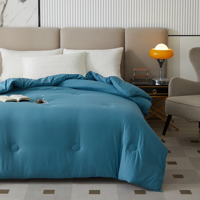 91家纺网 家纺一手货源 找家纺 爱宝被业 2025新款亲肤棉被被子被芯系列 蓝色