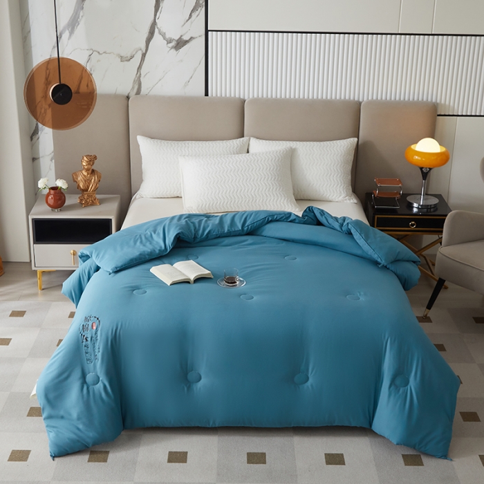 91家纺网 家纺一手货源 找家纺 爱宝被业 2025新款亲肤棉被被子被芯系列 蓝色