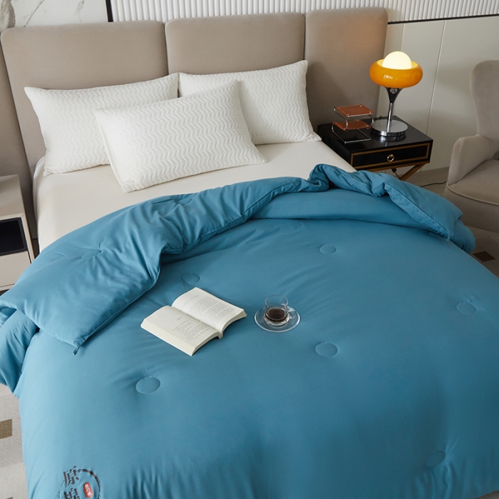 91家纺网 家纺一手货源 找家纺 爱宝被业 2025新款亲肤棉被被子被芯系列 蓝色