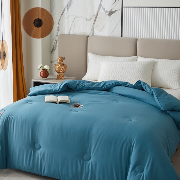 91家纺网 家纺一手货源 找家纺 爱宝被业 2025新款亲肤棉被被子被芯系列 蓝色