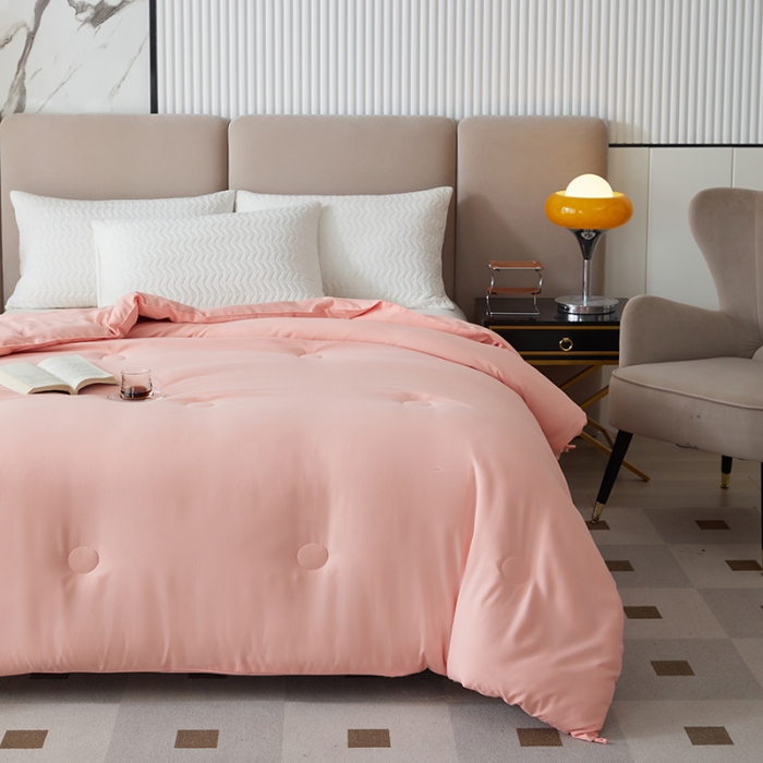 91家纺网 家纺一手货源 找家纺 爱宝被业 2025新款亲肤棉被被子被芯系列 玉色