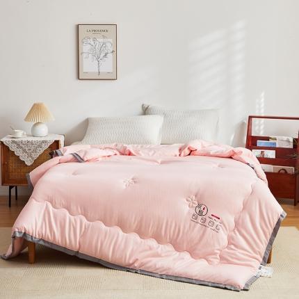 爱宝被业 2025新款原棉泡泡纱被被子被芯系列 粉色