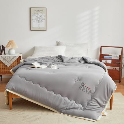 爱宝被业 2025新款原棉泡泡纱被被子被芯系列 灰
