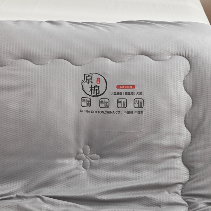 91家纺网 家纺一手货源 找家纺 爱宝被业 2025新款原棉泡泡纱被被子被芯系列 灰