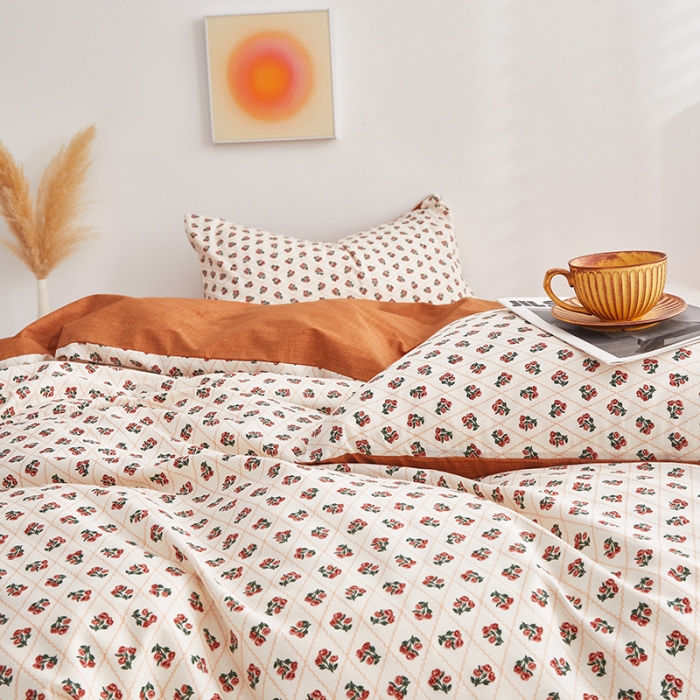 91家纺网 家纺一手货源 找家纺 绫韵2023春夏精梳斜纹全棉13372花卉溪慕纯棉系列 蔷薇