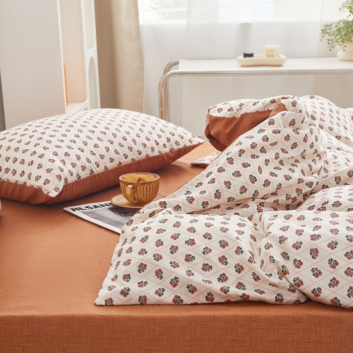 91家纺网 家纺一手货源 找家纺 绫韵2023春夏精梳斜纹全棉13372花卉溪慕纯棉系列 蔷薇