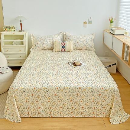 91家纺网 家纺一手货源 找家纺 芷凡 2023新款锦棉磨毛印花单件床单 美妙之夏-米