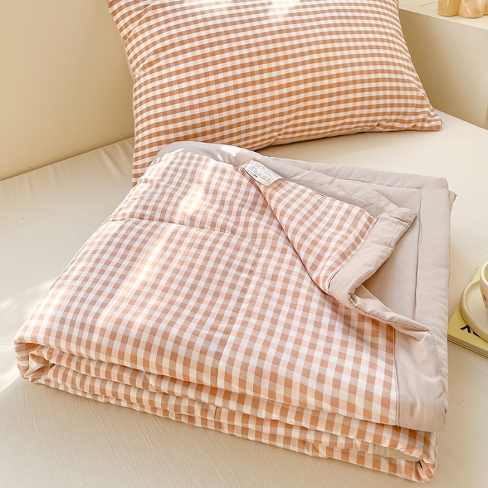 91家纺网 家纺一手货源 找家纺 慕尚 2025新款无印风夏被 英伦格