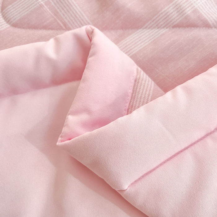 91家纺网 家纺一手货源 找家纺 慕尚 2025新款无印风夏被 蜜粉格