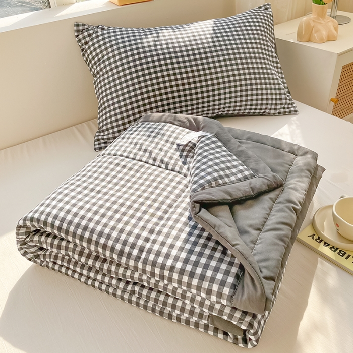 91家纺网 家纺一手货源 找家纺 慕尚 2025新款无印风夏被 布丁黑