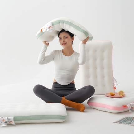2023新款3D科技水洗枕 透气网眼低枕芯按摩针织枕头