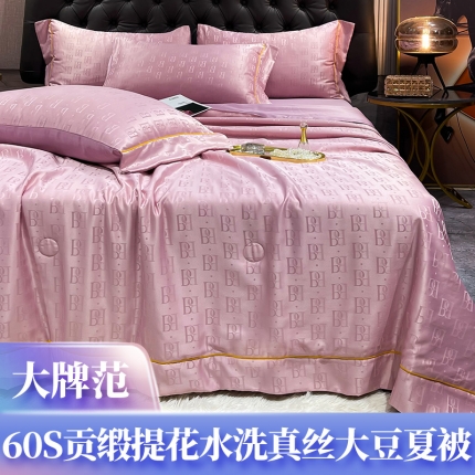 91家纺网 家纺一手货源 找家纺 （总）经年 2023新款60S贡缎提花水洗真丝天丝大豆夏被