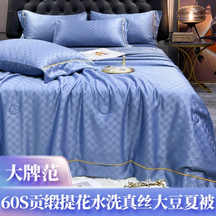 91家纺网 家纺一手货源 找家纺 （总）经年 2023新款60S贡缎提花水洗真丝天丝大豆夏被
