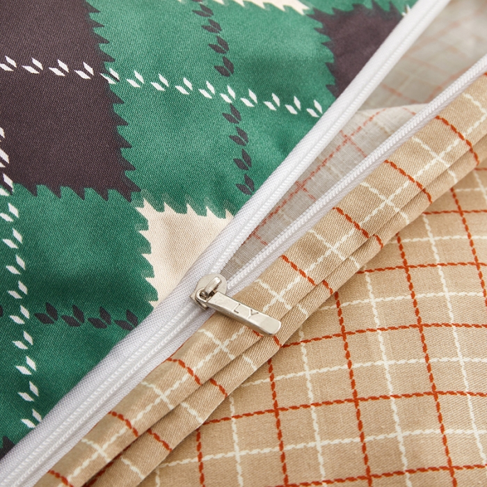 91家纺网 家纺一手货源 找家纺 绫韵家纺 2023新款全棉13772ins小清新印花纯棉四件套 菱格熊