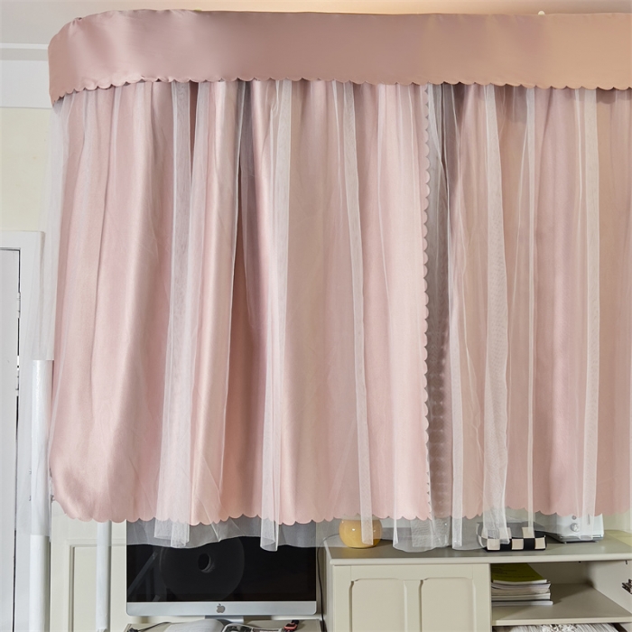 91家纺网 家纺一手货源 找家纺 新太阳2025新款纯色U型轨道学生遮光蚊帐-终版 U型轨道遮光玉色