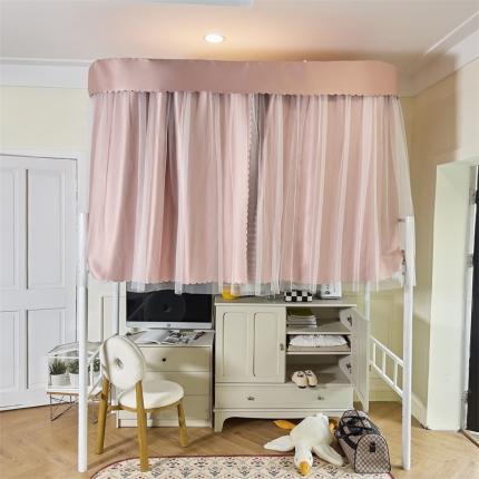 91家纺网 家纺一手货源 找家纺 （总）新太阳2025新款纯色U型轨道学生遮光蚊帐-终版