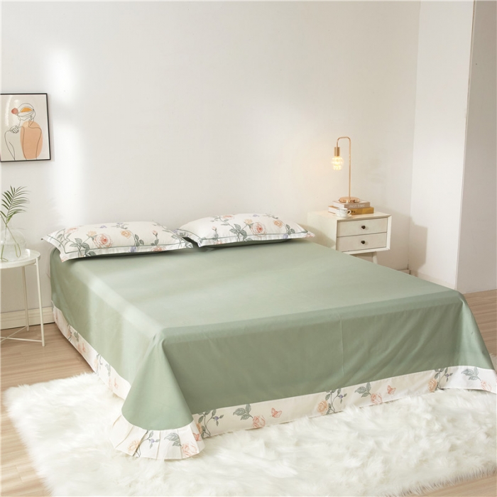 91家纺网 家纺一手货源 找家纺 沐白家居 2023全棉13376全棉印花四件套 红藤曼