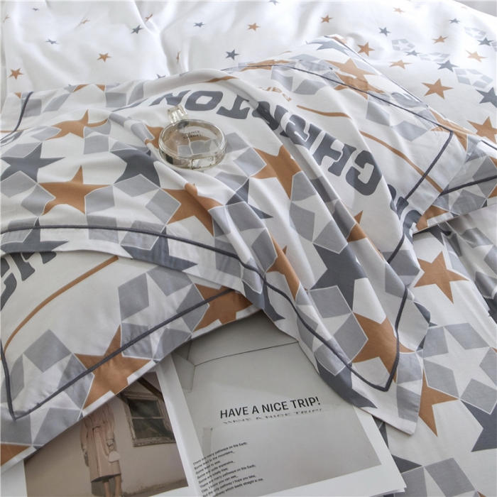 91家纺网 家纺一手货源 找家纺 沐白家居 2023全棉13376全棉印花四件套 星仕