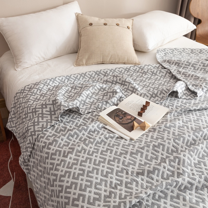 91家纺网 家纺一手货源 找家纺 朴尔家纺 2023新款塞尚风格水洗全棉三层毛巾 格林-灰