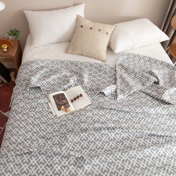 91家纺网 家纺一手货源 找家纺 朴尔家纺 2023新款塞尚风格水洗全棉三层毛巾 格林-灰