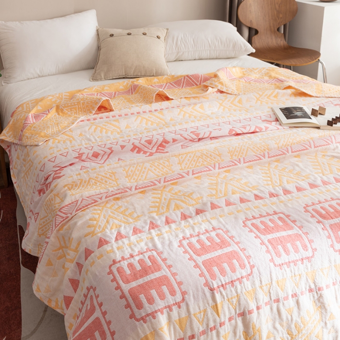 91家纺网 家纺一手货源 找家纺 朴尔家纺 2023新款塞尚风格水洗全棉三层毛巾 西雅图-粉