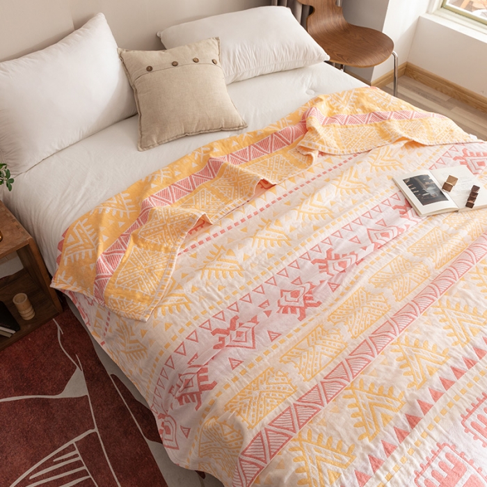 91家纺网 家纺一手货源 找家纺 朴尔家纺 2023新款塞尚风格水洗全棉三层毛巾 西雅图-粉