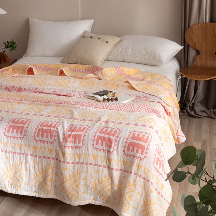 91家纺网 家纺一手货源 找家纺 朴尔家纺 2023新款塞尚风格水洗全棉三层毛巾 西雅图-粉