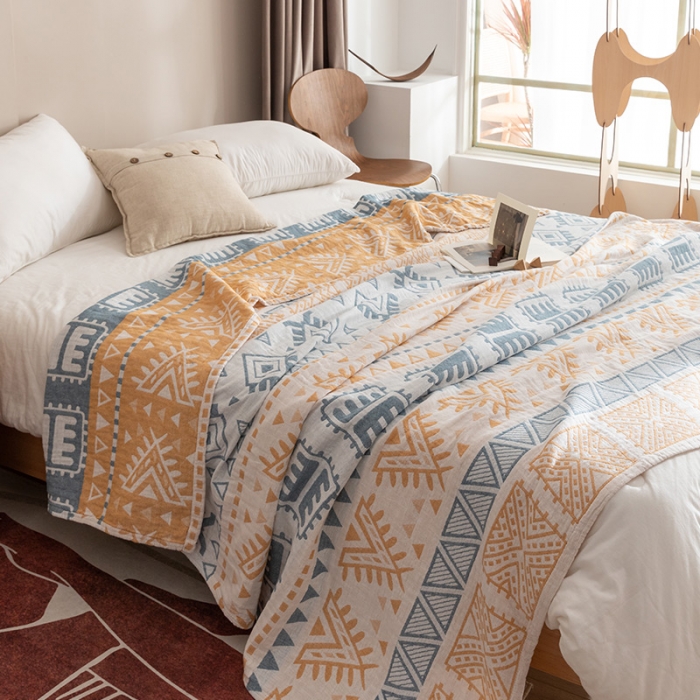 91家纺网 家纺一手货源 找家纺 朴尔家纺 2023新款塞尚风格水洗全棉三层毛巾 西雅图-兰