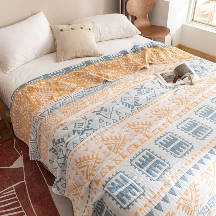 91家纺网 家纺一手货源 找家纺 朴尔家纺 2023新款塞尚风格水洗全棉三层毛巾 西雅图-兰