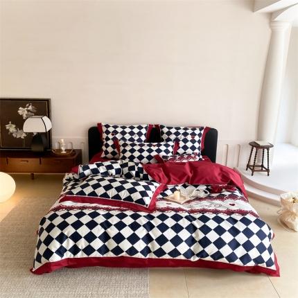 91家纺网 家纺一手货源 找家纺 （总）星野 2023新款100支双股澳棉提花四件套-洛伦娜