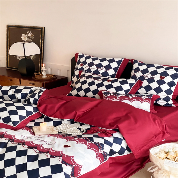 91家纺网 家纺一手货源 找家纺 （总）星野 2023新款100支双股澳棉提花四件套-洛伦娜