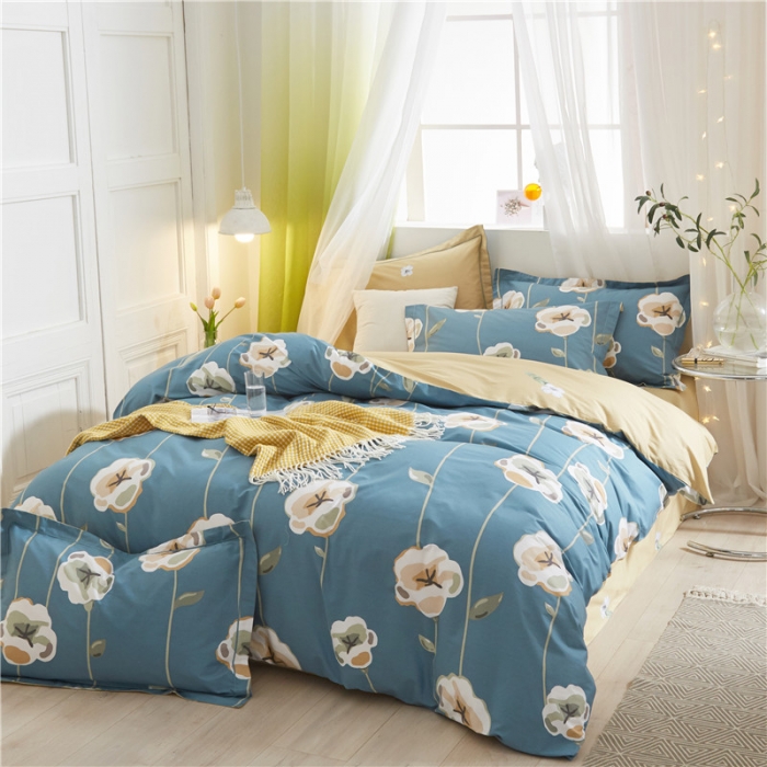 91家纺网 家纺一手货源 找家纺 沐白家居 2023全棉13376全棉印花四件套 芭提雅