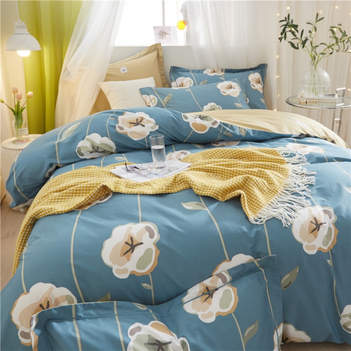 91家纺网 家纺一手货源 找家纺 沐白家居 2023全棉13376全棉印花四件套 芭提雅