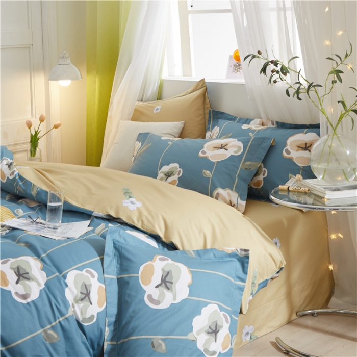 91家纺网 家纺一手货源 找家纺 沐白家居 2023全棉13376全棉印花四件套 芭提雅